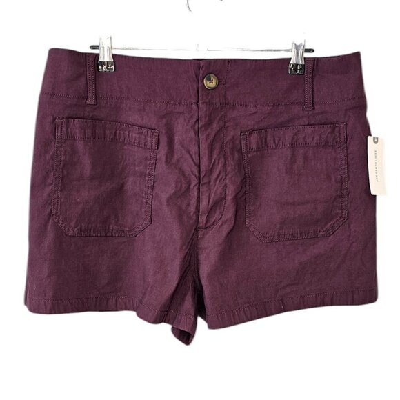 Anthropologie Maeve The Colette Shorts - Linen Blend, High Rise Stretch, Size 32 - Picture 1 of 9